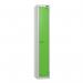 1 Tier - Steel Locker Flat Top - Pearlsilver Bodygreen Door - Cam Lock - H 1800 X W 300 X D 450 435749