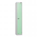 1 Tier - Steel Locker Flat Top - Pearl Silverbodymint Green Door - Cam Lock - H 1800 X W 300 X D 450 435755