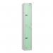 2 Tier - Steel Locker Flat Top - Pearl Silverbodymint Green Door - Cam Lock - H 1800 X W 300 X D 450 435768