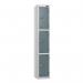 3 Tier - Steel Locker Flat Top - Pearl Silverbodyslate Grey Door - Cam Lock - H 1800 X W 300 X D 450 435770