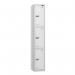 3 Tier - Steel Locker Flat Top - Pearlsilver Bodywhite Door - Cam Lock - H 1800 X W 300 X D 450 435772
