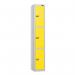 3 Tier - Steel Locker Flat Top - Pearlsilver Bodyyellow Door - Cam Lock - H 1800 X W 300 X D 450 435777