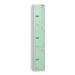 3 Tier - Steel Locker Flat Top - Pearl Silverbodymint Green Door - Cam Lock - H 1800 X W 300 X D 450 435781