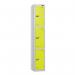 3 Tier - Steel Locker Flat Top - Pearl Silverbodylime Green Door - Cam Lock - H 1800 X W 300 X D 450 435782