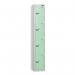 4 Tier - Steel Locker Flat Top - Pearl Silverbodymint Green Door - Cam Lock - H 1800 X W 300 X D 450 435815