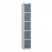 5 Tier - Steel Locker Flat Top - Pearl Silverbodyslate Grey Door - Cam Lock - H 1800 X W 300 X D 450 435817