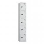 5 Tier - Steel Locker Flat Top - Pearl Silverbodypearl Silver Door - Cam Lock H 1800 X W 300 X D 450 435818