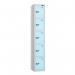 5 Tier - Steel Locker Flat Top - Pearl Silverbodyribbon Blue Door - Cam Lock - H 1800 X W 300 X D 450 435827