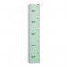 5 Tier - Steel Locker Flat Top - Pearl Silverbodymint Green Door - Cam Lock - H 1800 X W 300 X D 450 435828