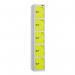 5 Tier - Steel Locker Flat Top - Pearl Silverbodylime Green Door - Cam Lock - H 1800 X W 300 X D 450 435829