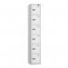 6 Tier - Steel Locker Flat Top - Pearlsilver Bodywhite Door - Cam Lock - H 1800 X W 300 X D 450 435832