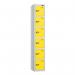 6 Tier - Steel Locker Flat Top - Pearlsilver Bodyyellow Door - Cam Lock - H 1800 X W 300 X D 450 435837
