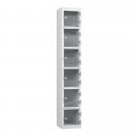 6 Tier Full Clear Door Locker,1800 X 300 X 450 Silver Body, Cam Locks 435985