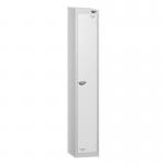 1 Tier - Steel Locker Sloping Top - Pearlsilver Bodywhite Door - Cam Lock - H 1950 X W 300 X D 450 436191