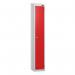 1 Tier - Steel Locker Sloping Top - Pearlsilver Bodyred Door - Cam Lock - H 1950 X W 300 X D 450 436193