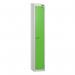 1 Tier - Steel Locker Sloping Top - Pearlsilver Bodygreen Door - Cam Lock - H 1950 X W 300 X D 450 436194
