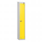 1 Tier - Steel Locker Sloping Top - Pearlsilver Bodyyellow Door - Cam Lock - H 1950 X W 300 X D 450 436196