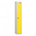 1 Tier - Steel Locker Sloping Top - Pearlsilver Bodyyellow Door - Cam Lock - H 1950 X W 300 X D 450 436196