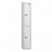 2 Tier - Steel Locker Sloping Top - Pearlsilver Bodywhite Door - Cam Lock - H 1950 X W 300 X D 450 436204