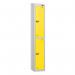 2 Tier - Steel Locker Sloping Top - Pearlsilver Bodyyellow Door - Cam Lock - H 1950 X W 300 X D 450 436209