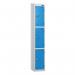 3 Tier - Steel Locker Sloping Top - Pearlsilver Bodycobalt Door - Cam Lock - H 1950 X W 300 X D 450 436218