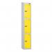 3 Tier - Steel Locker Sloping Top - Pearlsilver Bodyyellow Door - Cam Lock - H 1950 X W 300 X D 450 436222
