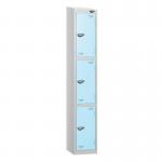 3 Tier - Steel Locker Sloping Top - Cam Lock - H 1950 X W 300 X D 450 436225