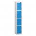 4 Tier - Steel Locker Sloping Top - Pearlsilver Bodycobalt Door - Cam Lock - H 1950 X W 300 X D 450 436231