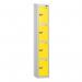 4 Tier - Steel Locker Sloping Top - Pearlsilver Bodyyellow Door - Cam Lock - H 1950 X W 300 X D 450 436235