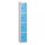 4 Tier - Steel Locker Sloping Top - Cam Lock - H 1950 X W 300 X D 450 436236