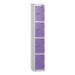 4 Tier - Steel Locker Sloping Top - Pearlsilver Bodyvoilet Door - Cam Lock - H 1950 X W 300 X D 450 436237