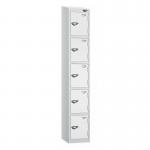 5 Tier - Steel Locker Sloping Top - Pearlsilver Bodywhite Door - Cam Lock - H 1950 X W 300 X D 450 436243