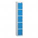 5 Tier - Steel Locker Sloping Top - Pearlsilver Bodycobalt Door - Cam Lock - H 1950 X W 300 X D 450 436244