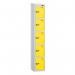 5 Tier - Steel Locker Sloping Top - Pearlsilver Bodyyellow Door - Cam Lock - H 1950 X W 300 X D 450 436248