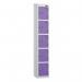 5 Tier - Steel Locker Sloping Top - Pearlsilver Bodyvoilet Door - Cam Lock - H 1950 X W 300 X D 450 436250