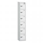 6 Tier - Steel Locker Sloping Top - Pearlsilver Bodywhite Door - Cam Lock - H 1950 X W 300 X D 450 436256