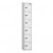 6 Tier - Steel Locker Sloping Top - Pearlsilver Bodywhite Door - Cam Lock - H 1950 X W 300 X D 450 436256