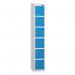 6 Tier - Steel Locker Sloping Top - Pearlsilver Bodycobalt Door - Cam Lock - H 1950 X W 300 X D 450 436257