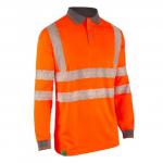 Envirowear Recyclablehi-vis Long Sleeve Polo Shirt Or S 436379
