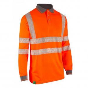 Envirowear Recyclable Hi-Vis Long Sleeve Polo Shirt Or Xxl 436381