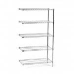 Eclipse Chrome Wire 5 Tier Staticadd-on Unit 1820 H X 1370 W X 610 D mm 436707