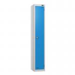 1 Tier - Steel Locker Flat Top - Pearlsilver Bodycobalt Door - Cam Lock - H 1800 X W 300 X D 300 436846