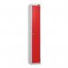 1 Tier - Steel Locker Flat Top - Pearlsilver Bodyred Door - Cam Lock - H 1800 X W 300 X D 300 436847