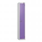 1 Tier - Steel Locker Flat Top - Pearlsilver Bodyvoilet Door - Cam Lock - H 1800 X W 300 X D 300 436852