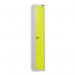 1 Tier - Steel Locker Flat Top - Pearl Silverbodylime Green Door - Cam Lock - H 1800 X W 300 X D 300 436855
