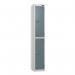 2 Tier - Steel Locker Flat Top - Pearl Silverbodyslate Grey Door - Cam Lock - H 1800 X W 300 X D 300 436856