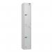 2 Tier - Steel Locker Flat Top - Pearl Silverbodypearl Silver Door - Cam Lock H 1800 X W 300 X D 300 436857