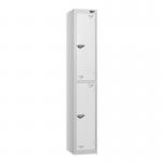 2 Tier - Steel Locker Flat Top - Pearlsilver Bodywhite Door - Cam Lock - H 1800 X W 300 X D 300 436858