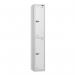 2 Tier - Steel Locker Flat Top - Pearlsilver Bodywhite Door - Cam Lock - H 1800 X W 300 X D 300 436858