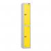 2 Tier - Steel Locker Flat Top - Pearlsilver Bodyyellow Door - Cam Lock - H 1800 X W 300 X D 300 436863